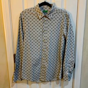 United Colors of Benetton Tractor Print Button Down Shirt, size S